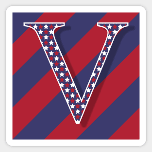 Old Glory Letter V Sticker